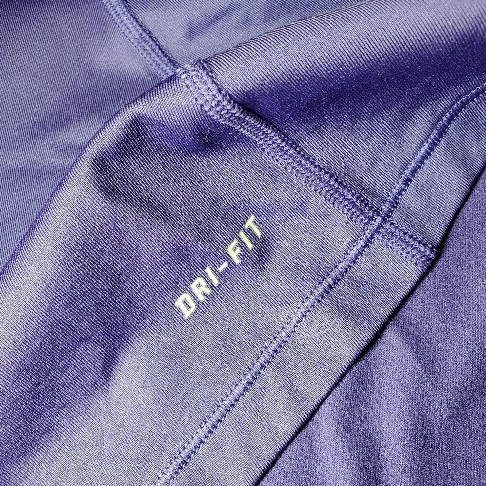 Nike Pro Dri-Fit Purple & Neon Pink Half Zip Long Sleeve Top Size Large NWOT